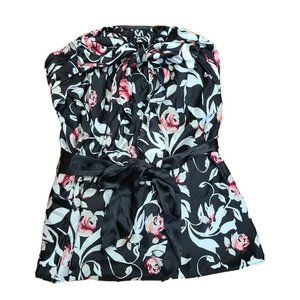 WHITE HOUSE BLACK MARKET WHBM Pink Floral Sleeveless Zip Tube Top Womens Size 0